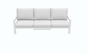 Set de sofas Pakse 4pcs Aluminio blanco y cojineria Gris claro