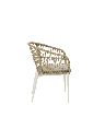 SILLA CON BRAZOS RICHMOND ALUMINIO BLANCO  Y TRENZADO NATURAL