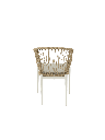 SILLA CON BRAZOS RICHMOND ALUMINIO BLANCO  Y TRENZADO NATURAL