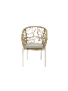 SILLA CON BRAZOS RICHMOND ALUMINIO BLANCO  Y TRENZADO NATURAL