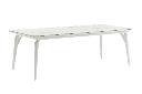 Mesa de comedor Irvine 220x100cm aluminio blanco Top ceramico blanco