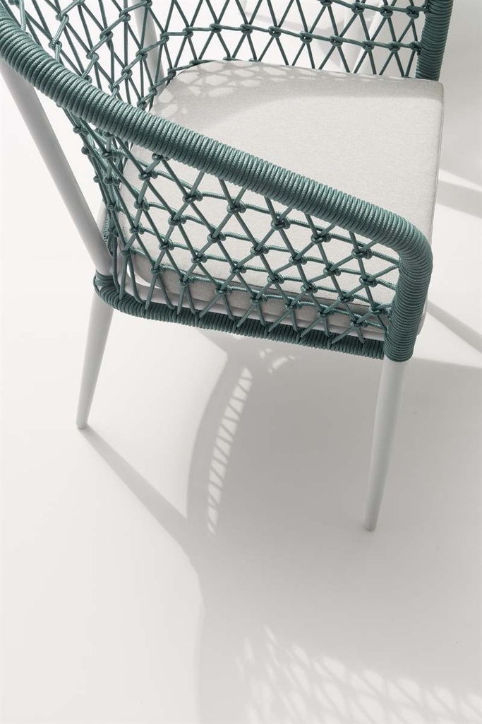 sillon 1 plaza Nelayan aluminio blanco cuerda Aqua