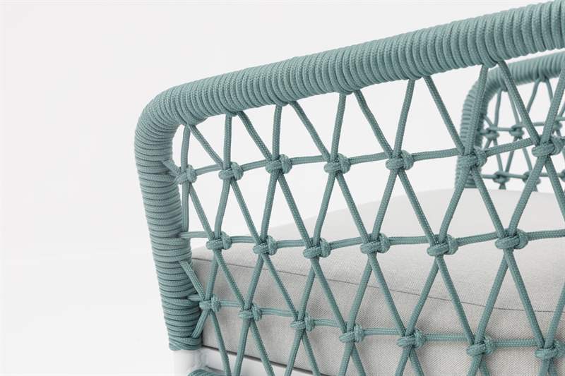 sillon 1 plaza Nelayan aluminio blanco cuerda Aqua