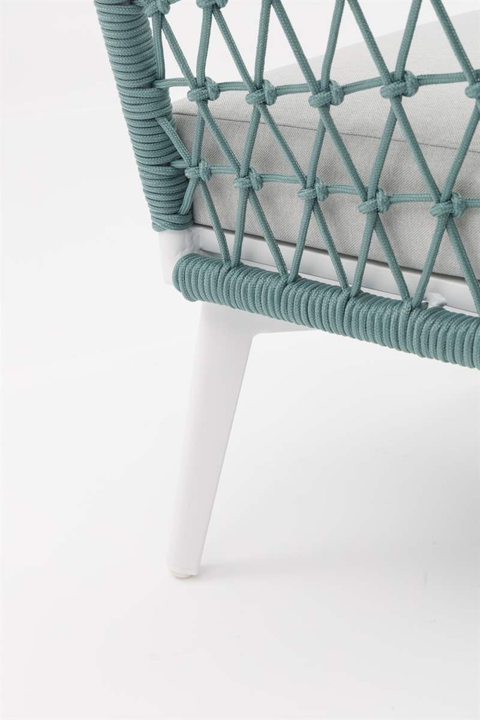 sillon 1 plaza Nelayan aluminio blanco cuerda Aqua