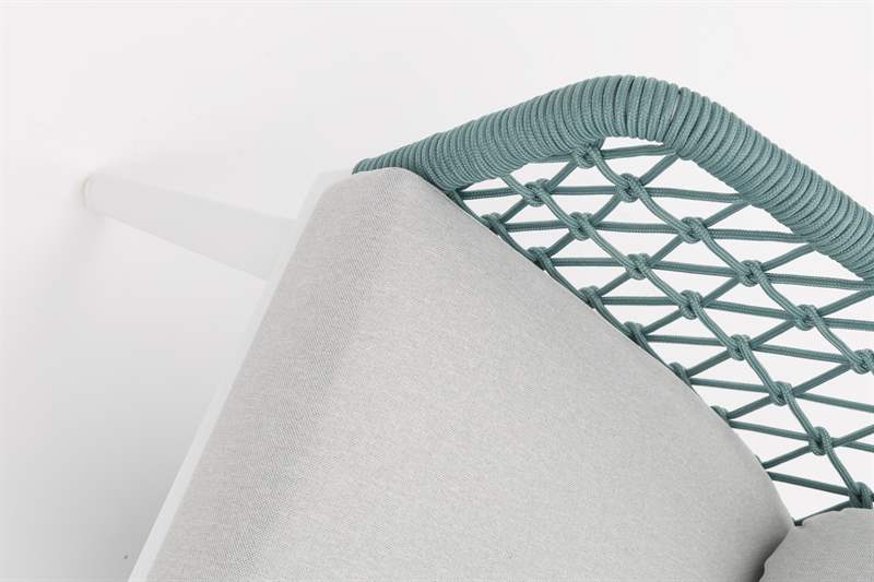 sillon 1 plaza Nelayan aluminio blanco cuerda Aqua