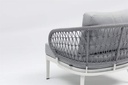 Butaca 1 plaza Isabela aluminio blanco textil gris claro