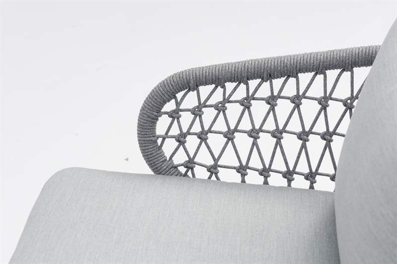 Butaca 1 plaza Isabela aluminio blanco textil gris claro