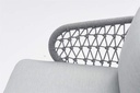 Butaca 1 plaza Isabela aluminio blanco textil gris claro