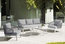Butaca 1 plaza Isabela aluminio blanco textil gris claro