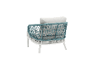 Butaca 1 plaza Isabela aluminio blanco textil beige y cuerda aqua