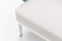 Butaca 1 plaza Isabela aluminio blanco textil beige y cuerda aqua