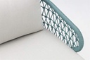 Sofa 3 plazas Isabela aluminio blanco textil beige y cuerda aqua