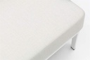 Sofa 3 plazas Isabela aluminio blanco textil beige y cuerda aqua