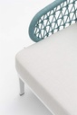 Sofa 3 plazas Isabela aluminio blanco textil beige y cuerda aqua