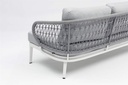 Sofa 3 plazas Isabela aluminio blanco textil gris claro