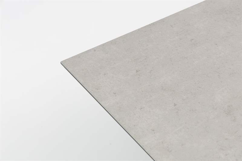 Mesa elevable Isabela 140x75x50/74  aluminio blanco con cristal ceramico gris claro
