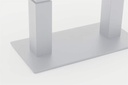 Mesa elevable Isabela 140x75x50/74  aluminio blanco con cristal ceramico gris claro