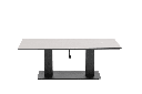 Mesa elevable Isabela 140x75x50/74  aluminio antracita con cristal ceramico gris claro.