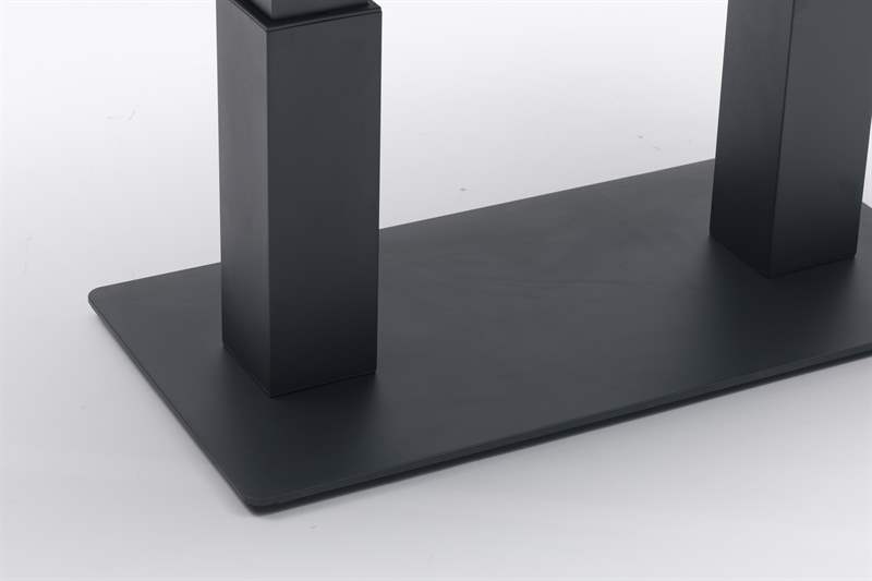 Mesa elevable Isabela 140x75x50/74  aluminio antracita con cristal ceramico gris claro.