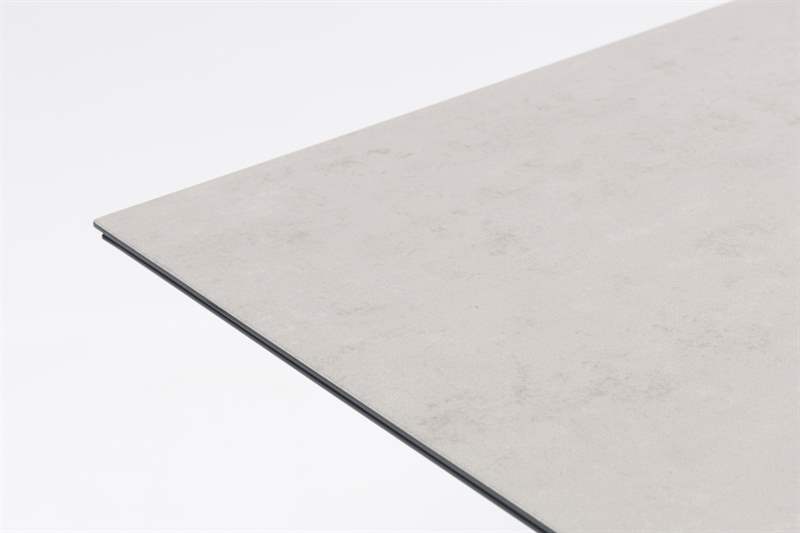 Mesa elevable Isabela 140x75x50/74  aluminio antracita con cristal ceramico gris claro.