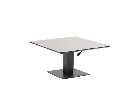 Mesa elevable Isabela 90x90x50/74  aluminio antracita con cristal ceramico gris claro.