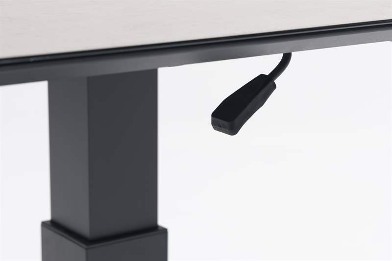 Mesa elevable Isabela 90x90x50/74  aluminio antracita con cristal ceramico gris claro.