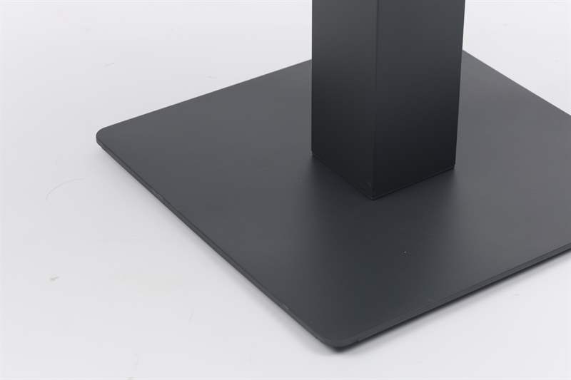 Mesa elevable Isabela 90x90x50/74  aluminio antracita con cristal ceramico gris claro.