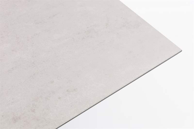 Mesa elevable Isabela 90x90x50/74  aluminio antracita con cristal ceramico gris claro.
