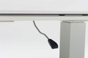 Mesa elevable Isabela 90x90x50/74  aluminio blanco con cristal ceramico gris claro.