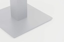 Mesa elevable Isabela 90x90x50/74  aluminio blanco con cristal ceramico gris claro.