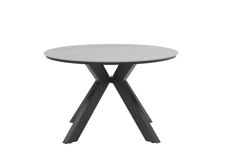 Mesa redonda Bais diam.120x75cm Aluminio antracita y top ceramico gris medio