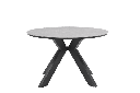 Mesa redonda Bais diam.120x75cm Aluminio antracita y top ceramico gris medio