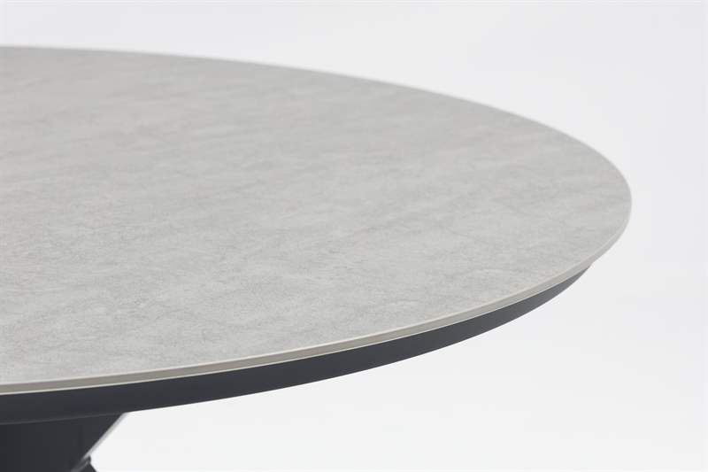 Mesa redonda Bais diam.120x75cm Aluminio antracita y top ceramico gris medio