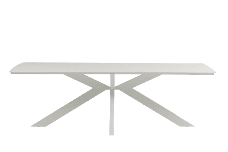 Mesa rectangular Bais 240x100cm Aluminio blanco y top ceramico Beige