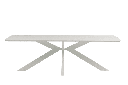 Mesa rectangular Bais 240x100cm Aluminio blanco y top ceramico Beige