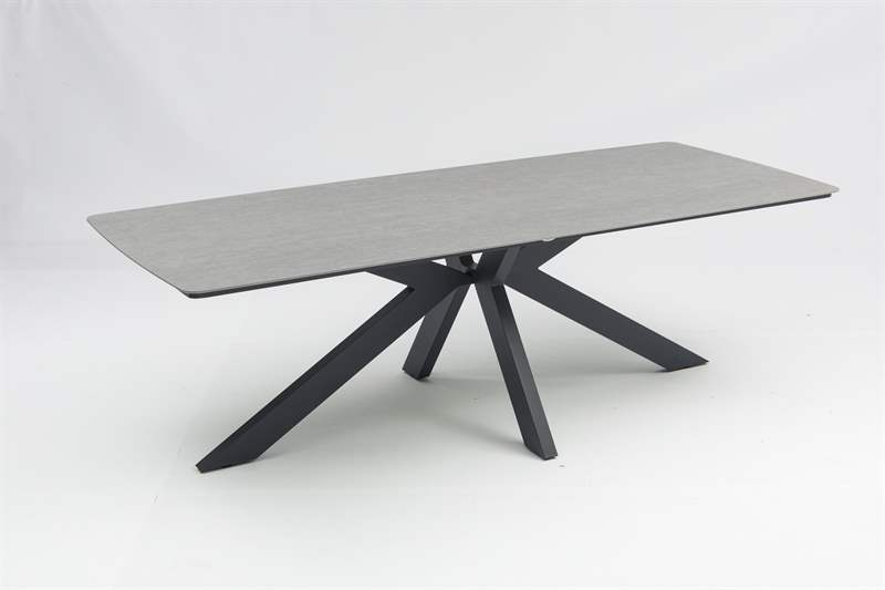 Mesa rectangular Bais 240x100cm Aluminio antracita y top ceramico gris medio.