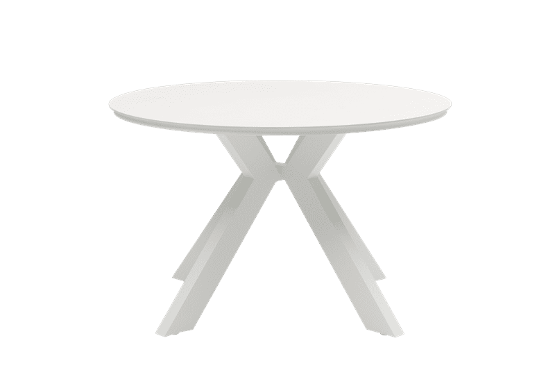 Mesa redonda Bais diam.120x75cm Aluminio blanco y top ceramico Beige