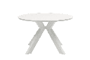 Mesa redonda Bais diam.120x75cm Aluminio blanco y top ceramico Beige