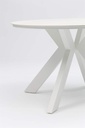 Mesa redonda Bais diam.120x75cm Aluminio blanco y top ceramico Beige