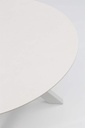Mesa redonda Bais diam.120x75cm Aluminio blanco y top ceramico Beige