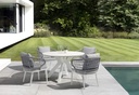 Mesa redonda Bais diam.120x75cm Aluminio blanco y top ceramico Beige