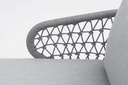 Daybed Isabela aluminio blanco y textil gris claro.