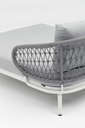 Daybed Isabela aluminio blanco y textil gris claro.