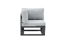 Modulo rincon Niland alu antracita y cojineria gris medio.