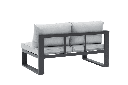 Modulo dos plazas Niland brazo izquierdo alu antracita y cojineria gris medio.