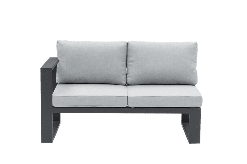 Modulo dos plazas Niland brazo izquierdo alu antracita y cojineria gris medio.