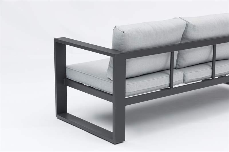 Modulo dos plazas Niland brazo izquierdo alu antracita y cojineria gris medio.