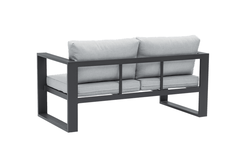 Sofa 2 plazas  Niland aluminio antracita y cojineria gris medio