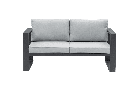 Sofa 2 plazas  Niland aluminio antracita y cojineria gris medio