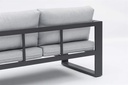 Sofa 2 plazas  Niland aluminio antracita y cojineria gris medio